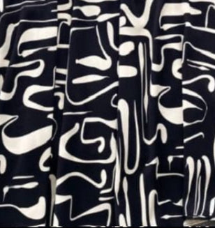 Black-Creme Abstract Dress