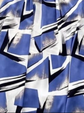 Blue-White Abstract Dress