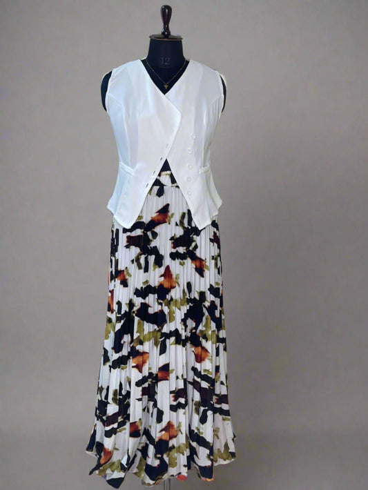 White Printed Skirt Cordset