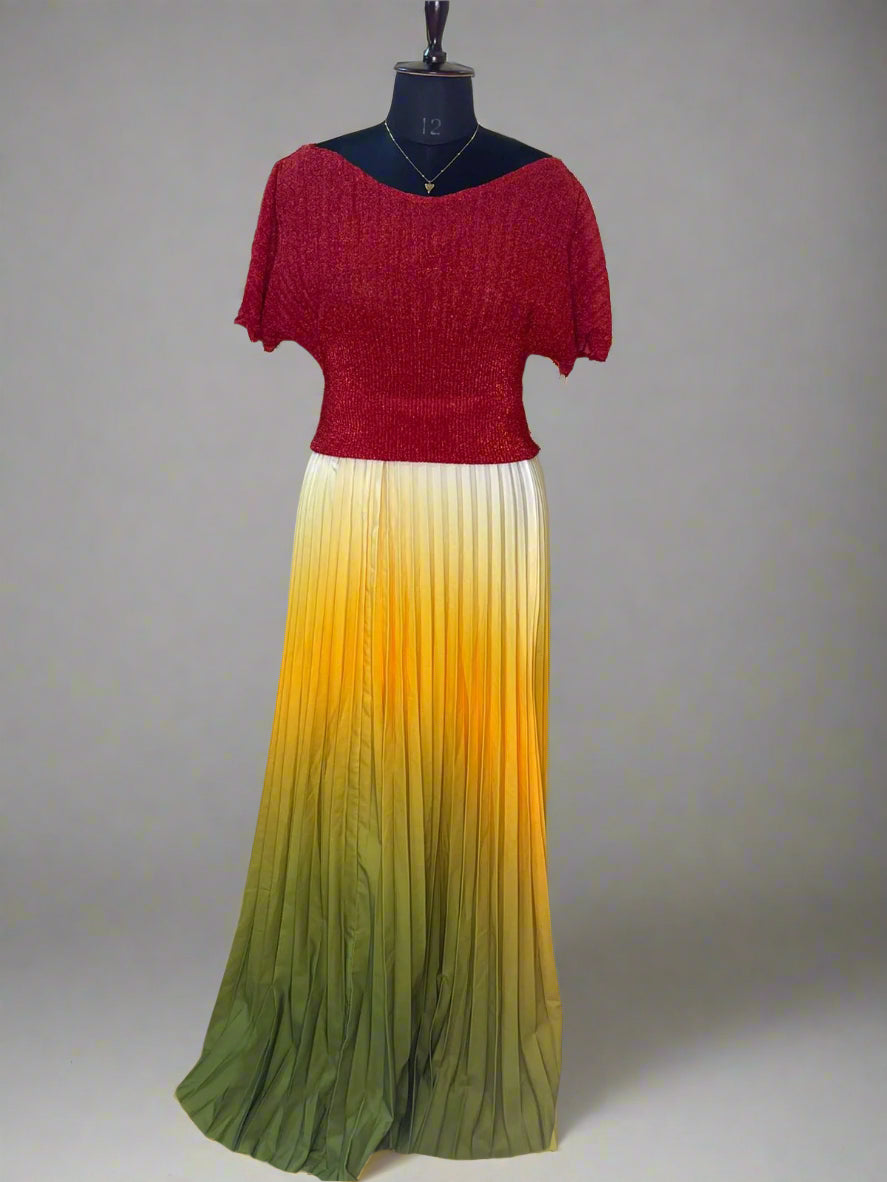 Red Yellow Skirt Cordset