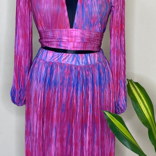 Pink Pleated Cordset