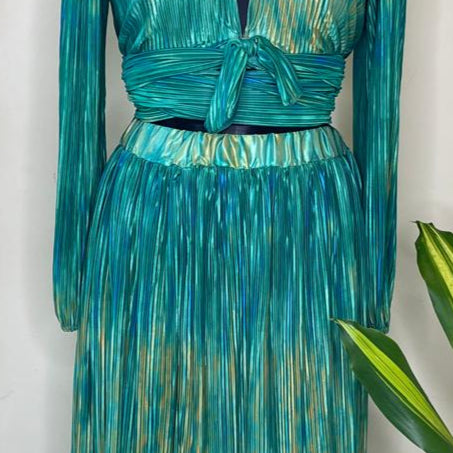 Green Pleated Cordset
