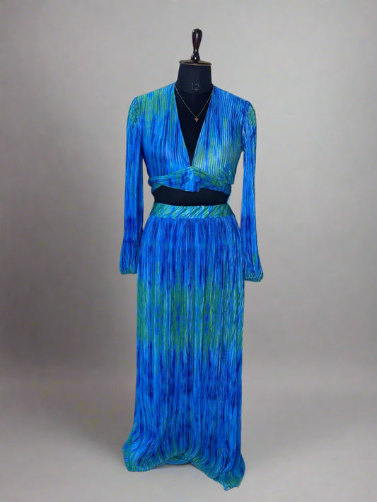 Blue Pleated Cordset