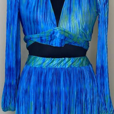 Blue Pleated Cordset