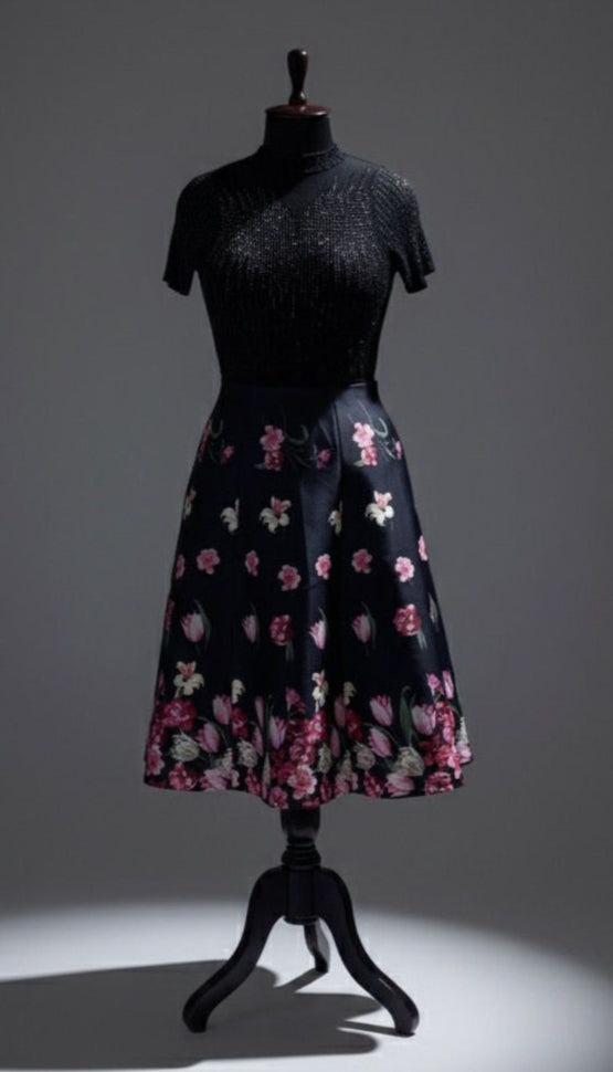 Black Printed Barbie Skirt