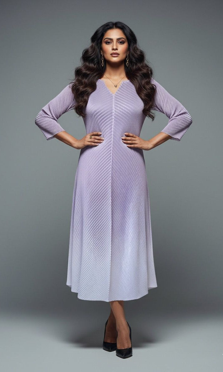 Dusty Mauve Ombre Korean Dress