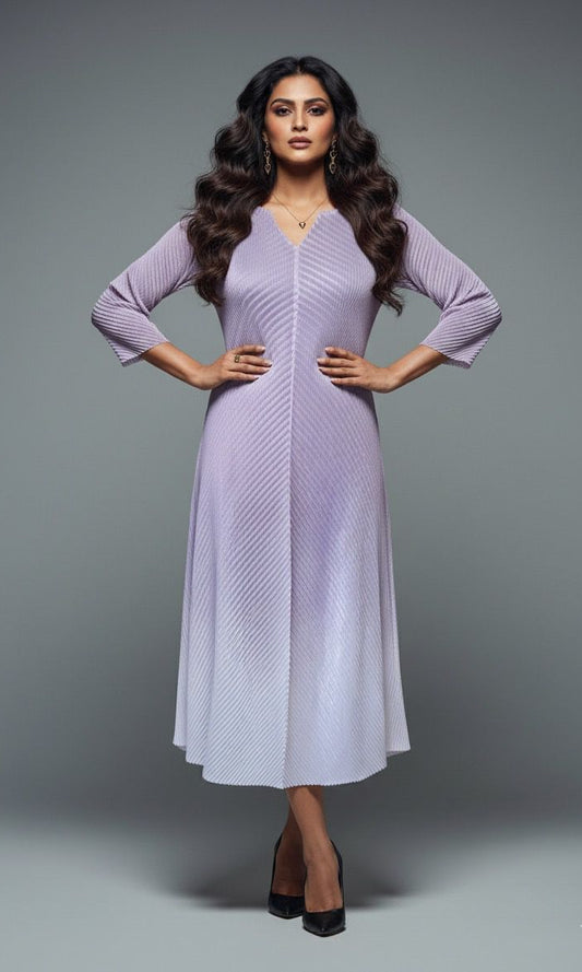Dusty Mauve Ombre Korean Dress