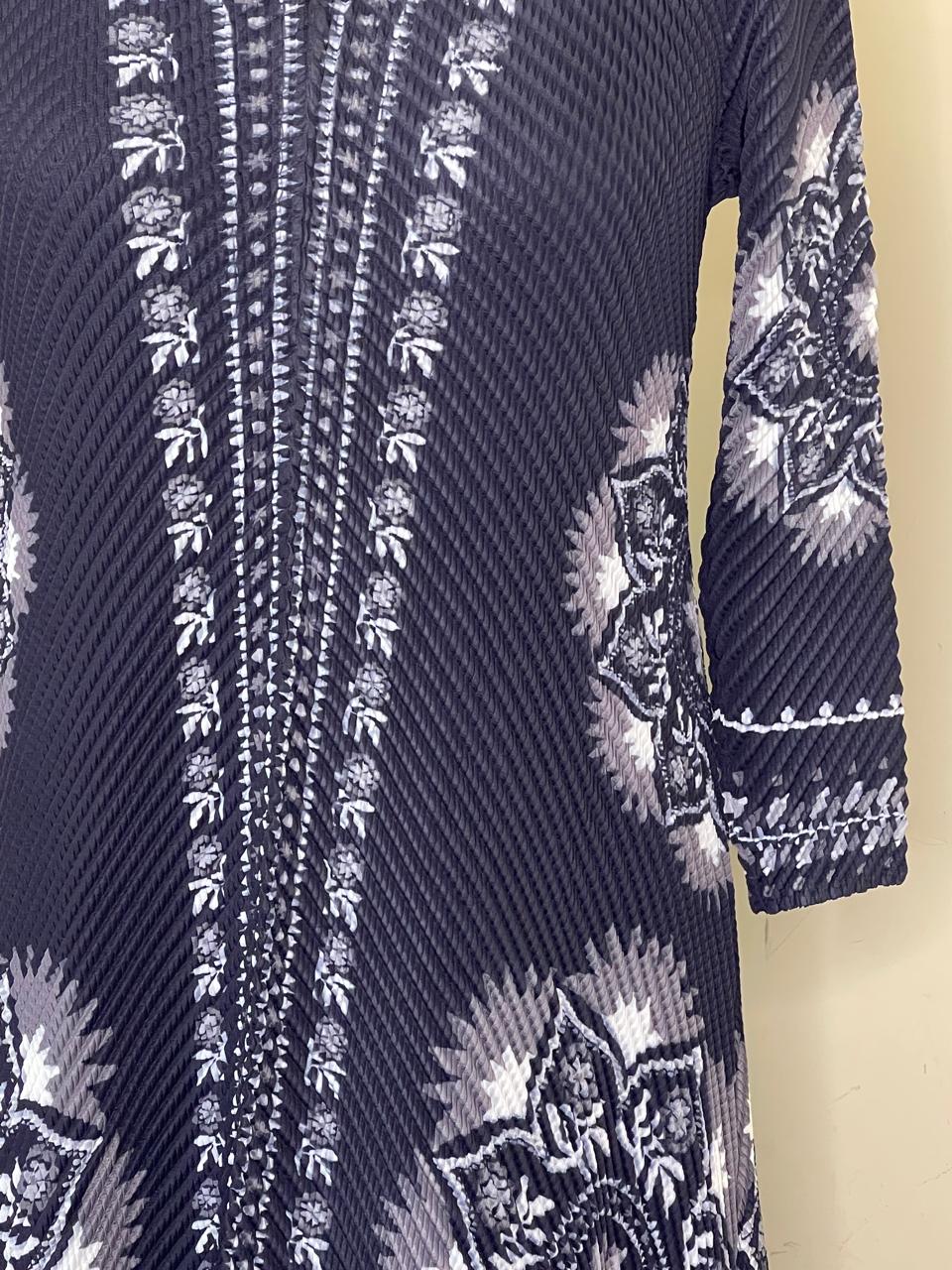 Black Print Korean Dress