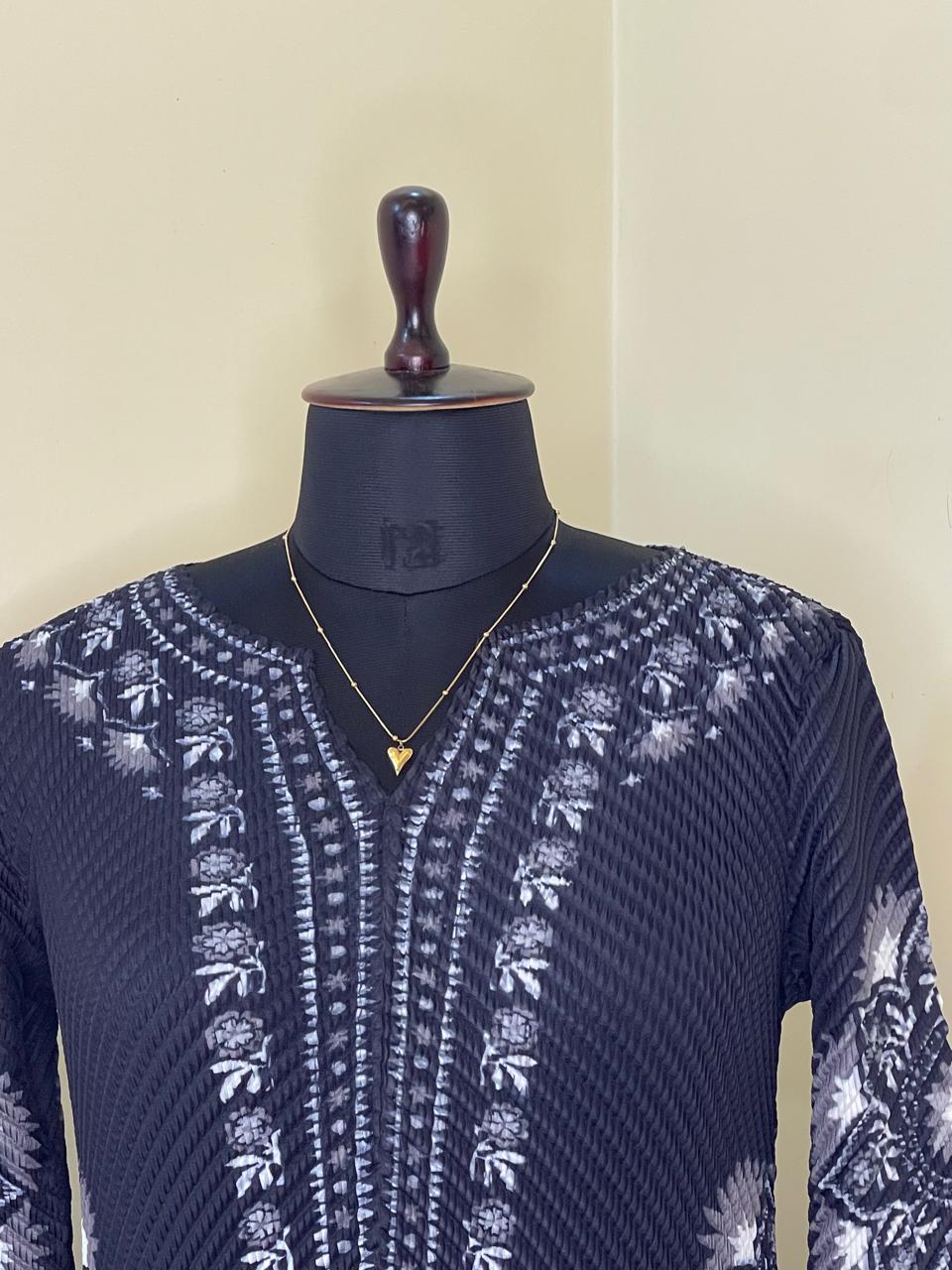 Black Print Korean Dress
