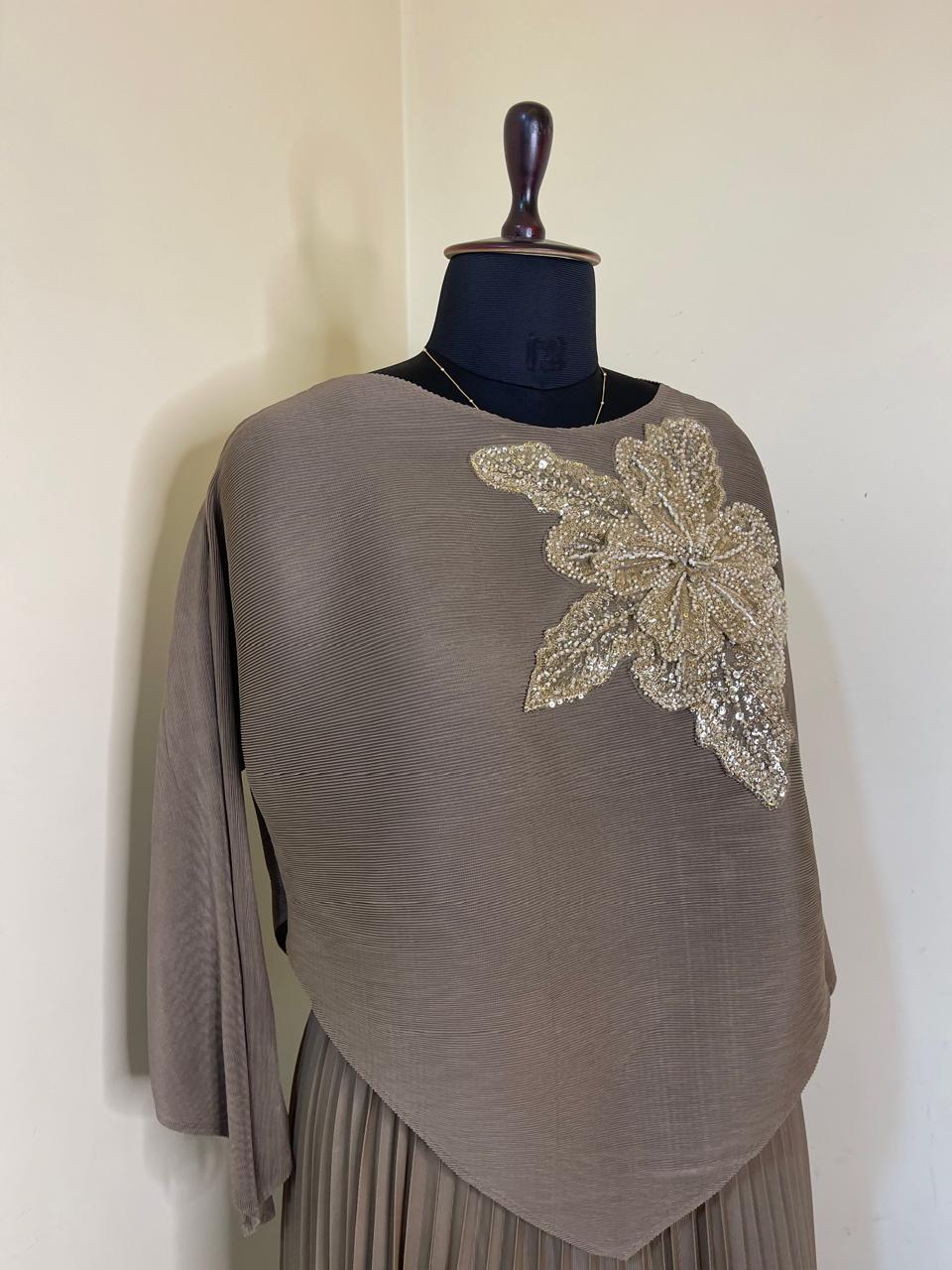 Stone Beige Korean Skirt Top