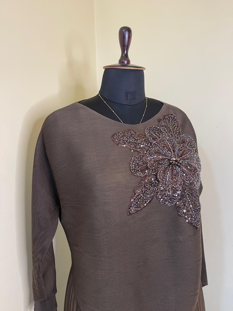 Chocolate Brown Korean Skirt Top