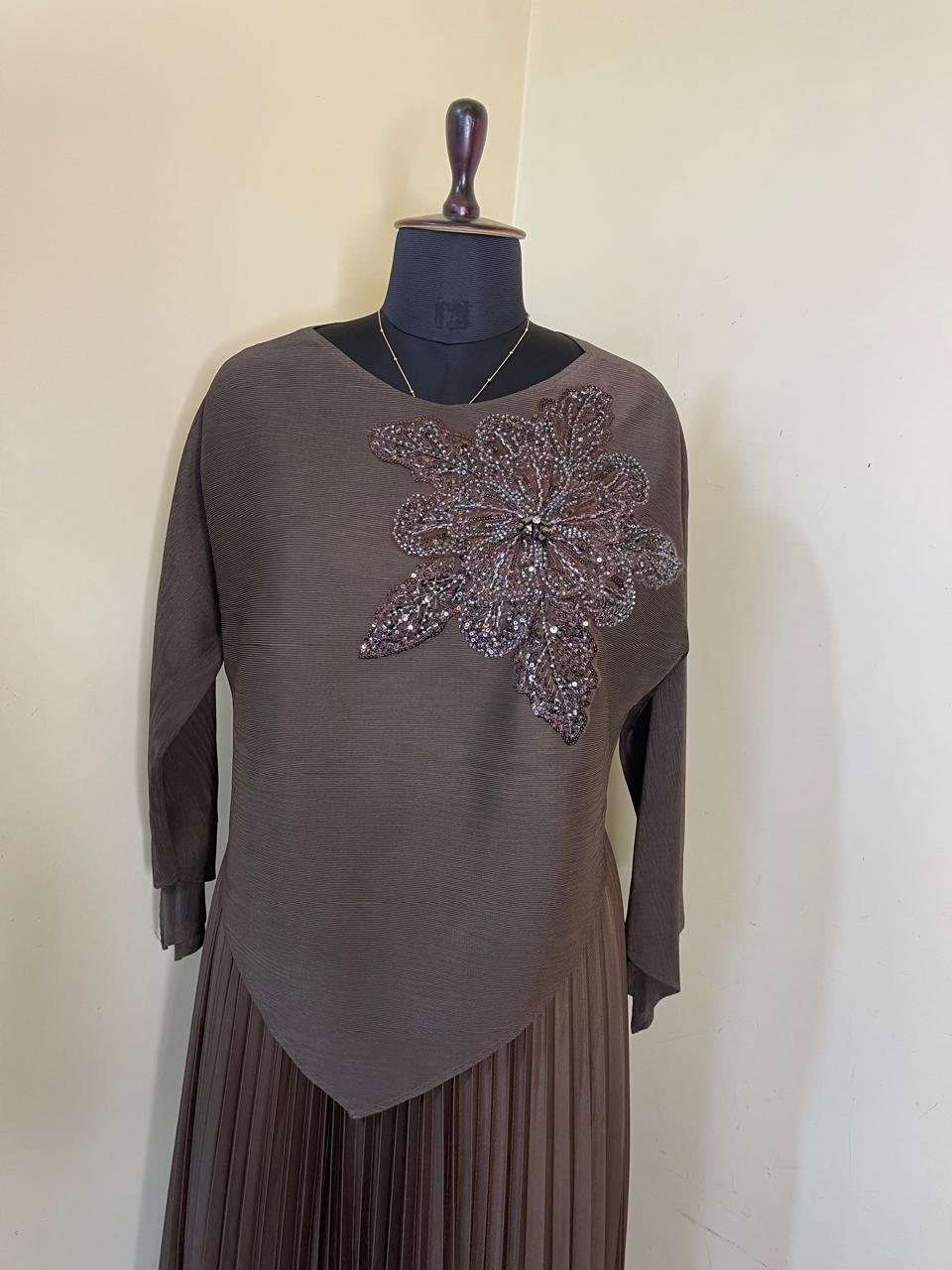 Chocolate Brown Korean Skirt Top
