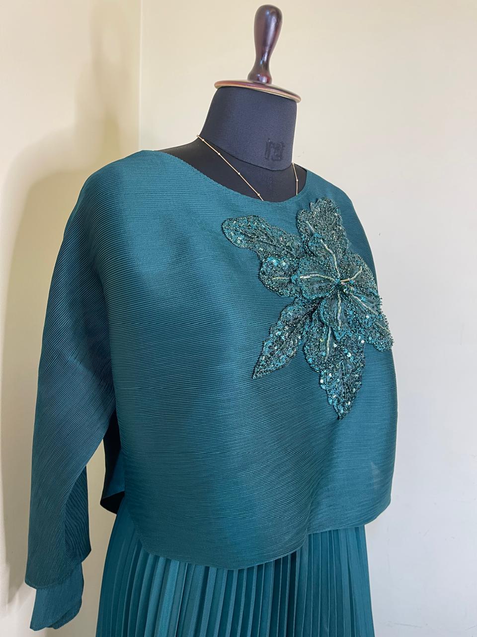 Bottle Green Korean Skirt Top
