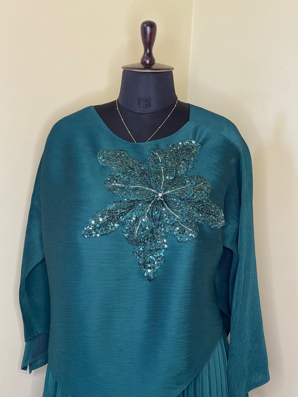 Bottle Green Korean Skirt Top