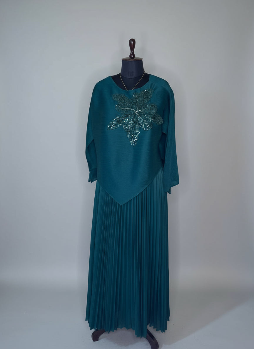 Bottle Green Korean Skirt Top