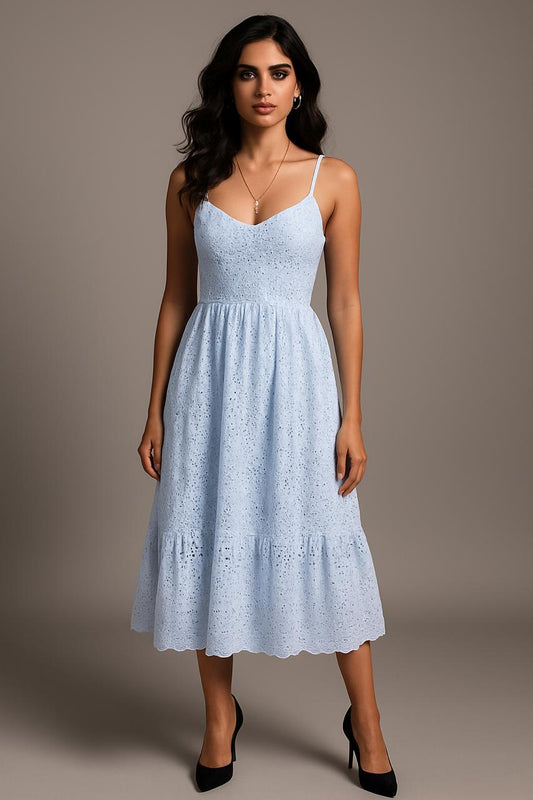 Baby Blue Tiered Dress