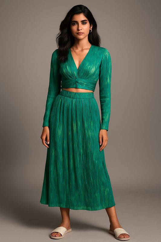 Green Pleated Cordset