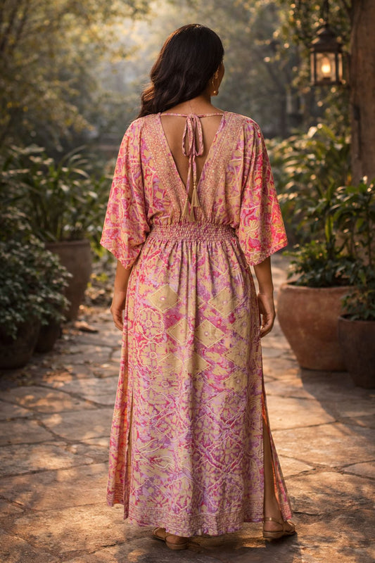 Pink Kasturi Slit Dress