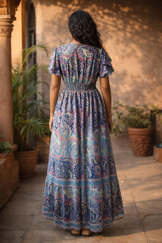 Tisca Silk Maxi Dress
