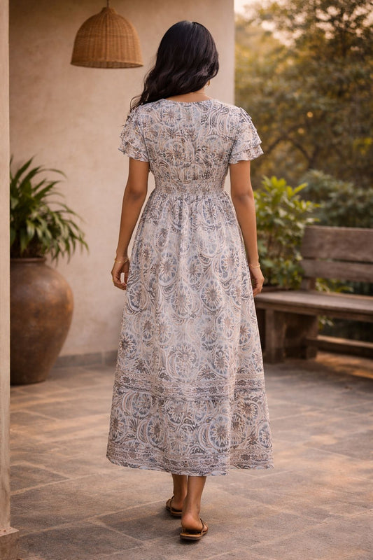 Daisy Silk Maxi Dress