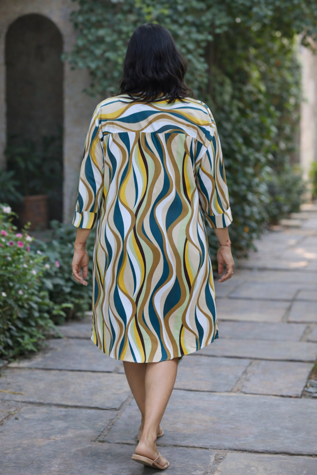 Green Multi Shirt Dress