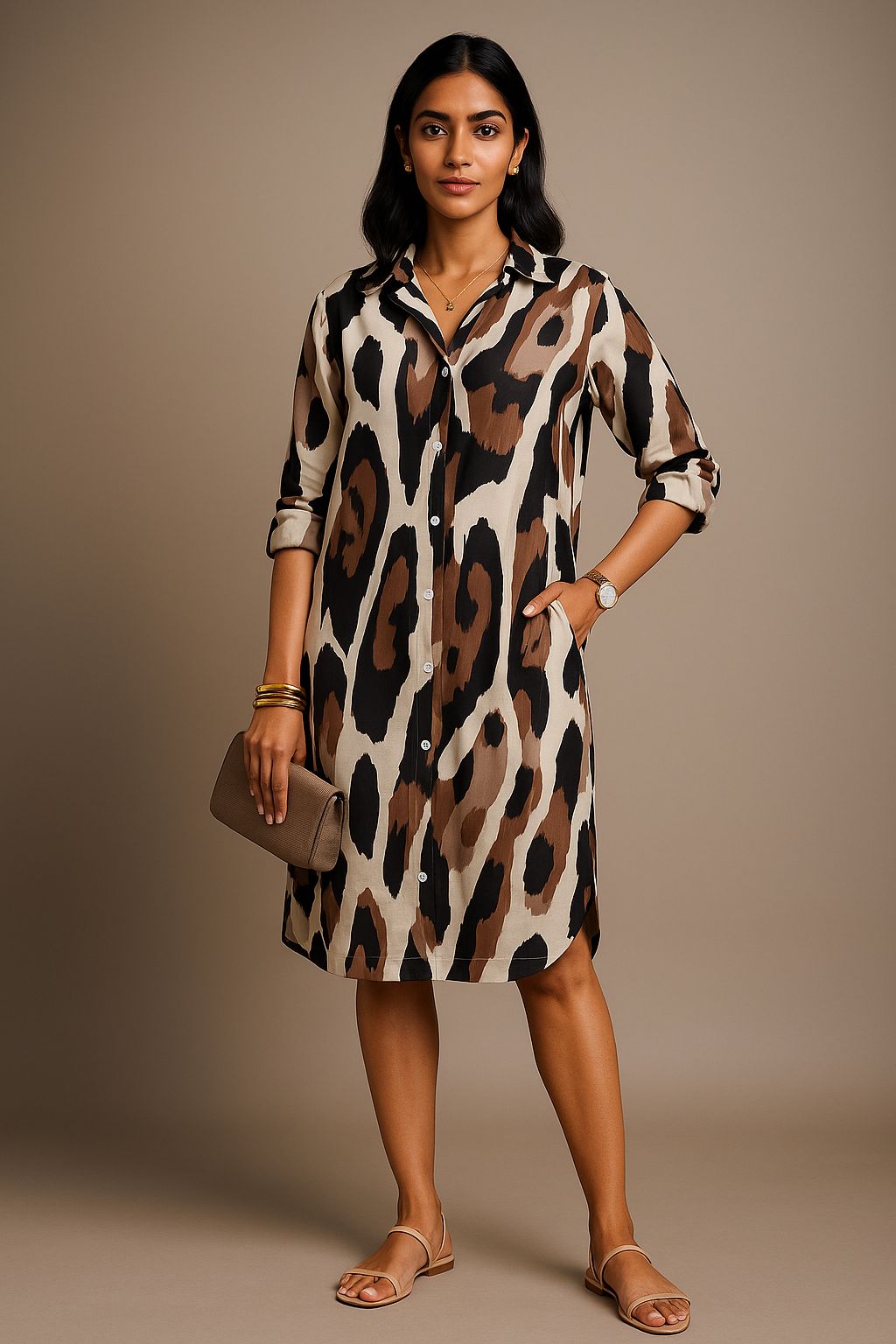Choco Animal Shirt Dress