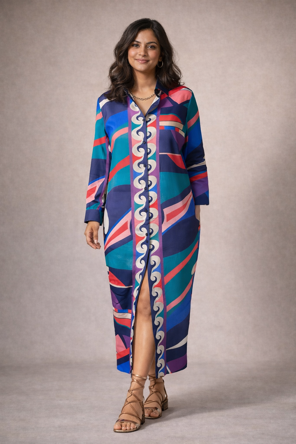 Afro Multi Shirt Dress