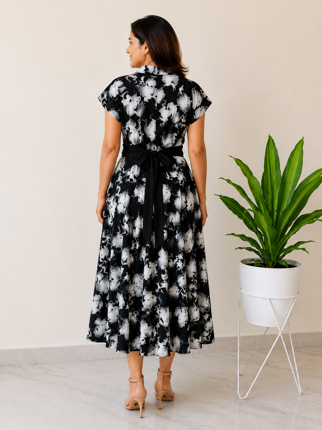 Black-Grey Abstract Dress