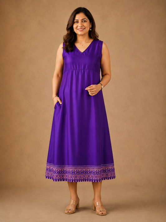 Purple A-line Modal Dress
