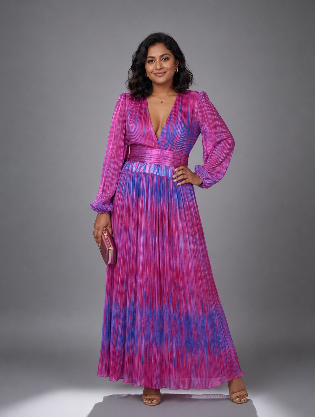 Pink Pleated Cordset