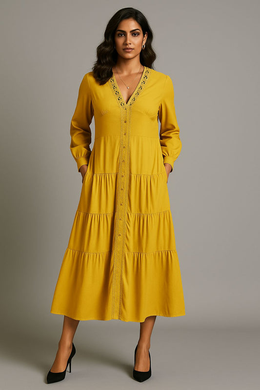 Yellow Tiered Dress