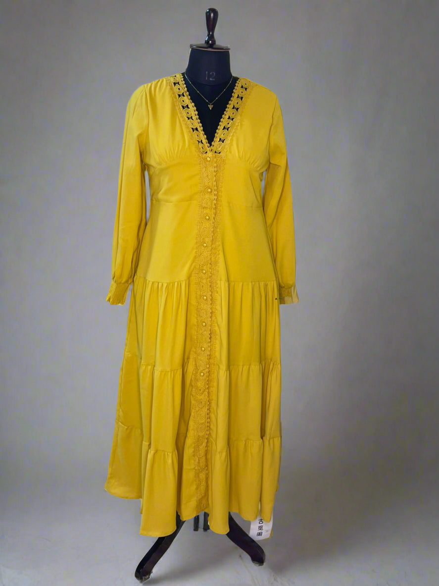 Yellow Tiered Dress