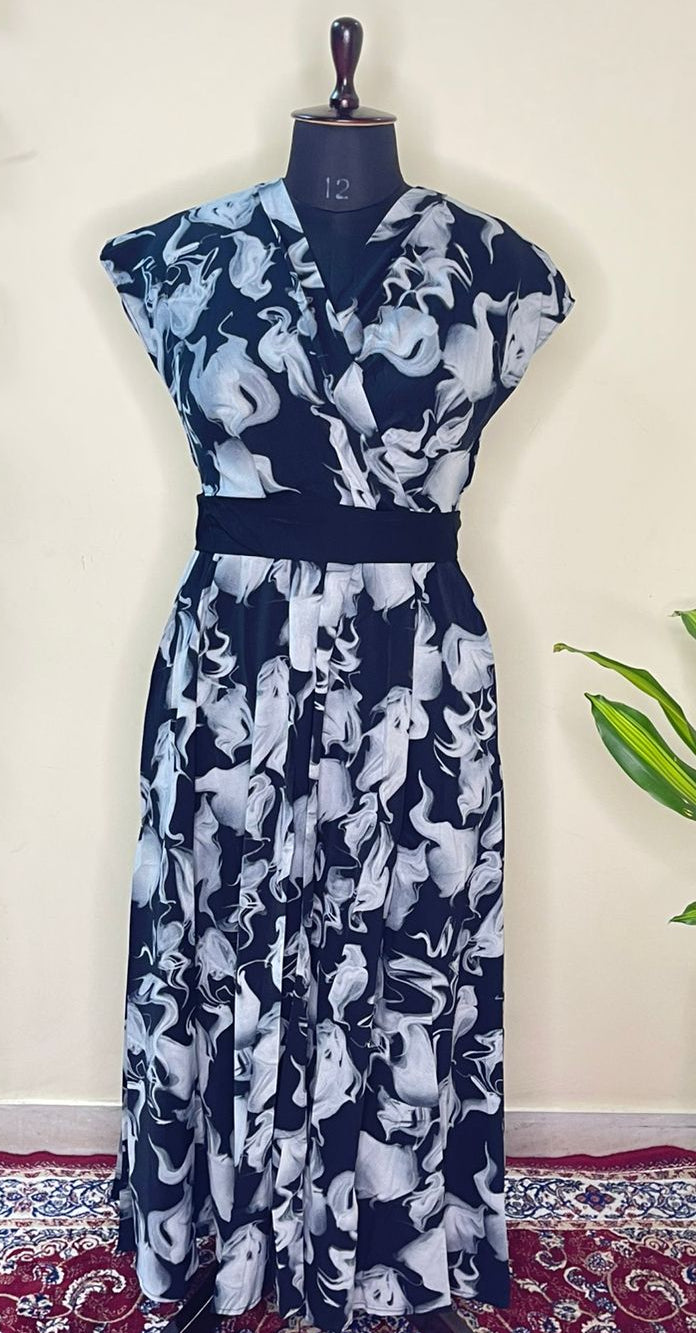 Black-Grey Abstract Dress