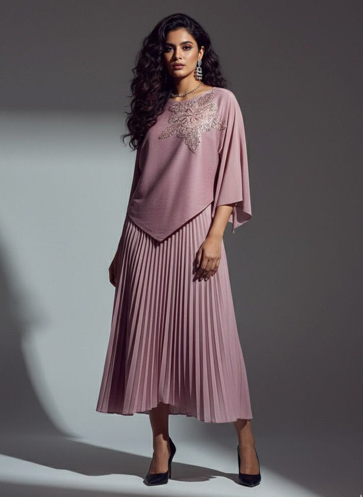 Dusty Mauve Korean Skirt Top