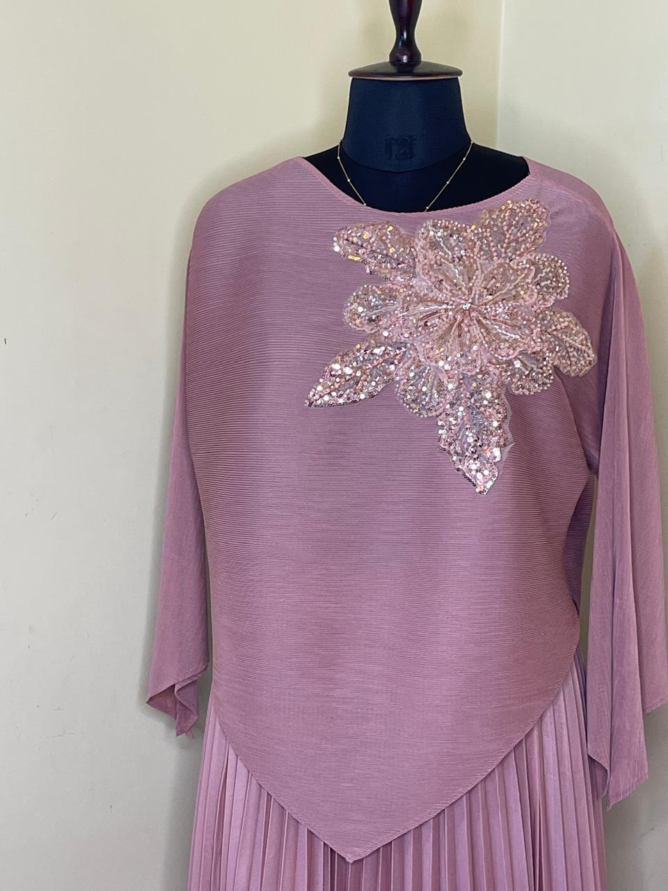 Dusty Mauve Korean Skirt Top