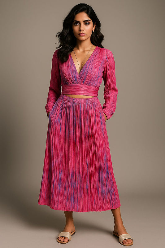 Pink Pleated Cordset