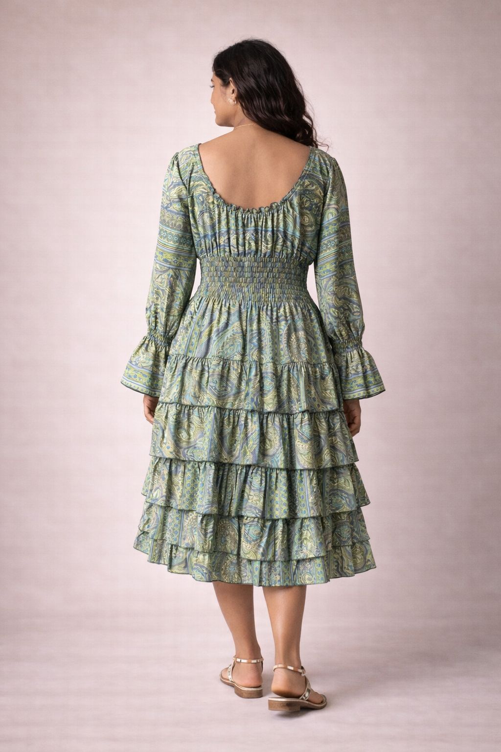Green Kasturi Tiered Dress