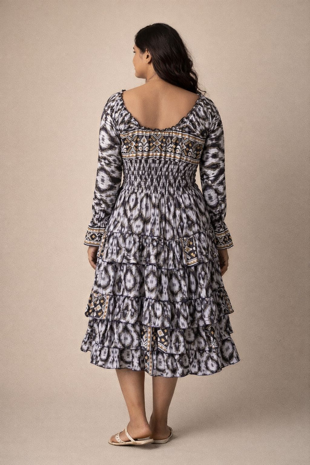 BlackWhite Kasturi Tiered Dress