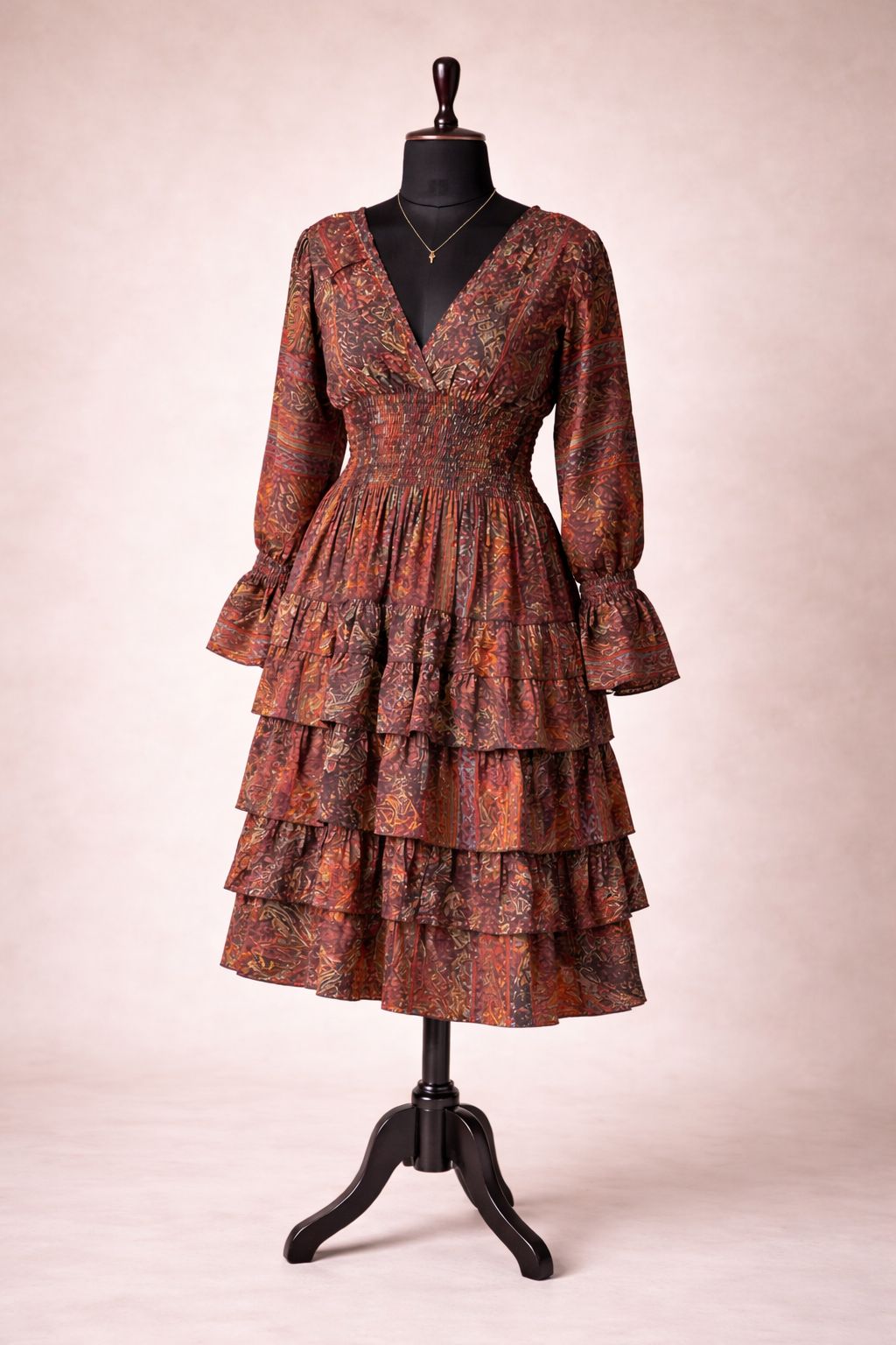Brown Kasturi Tiered Dress