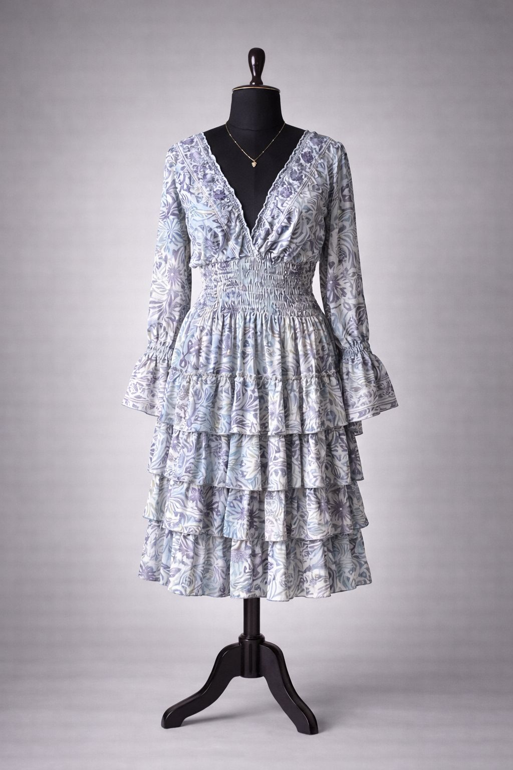 Blue Kasturi Tiered Dress