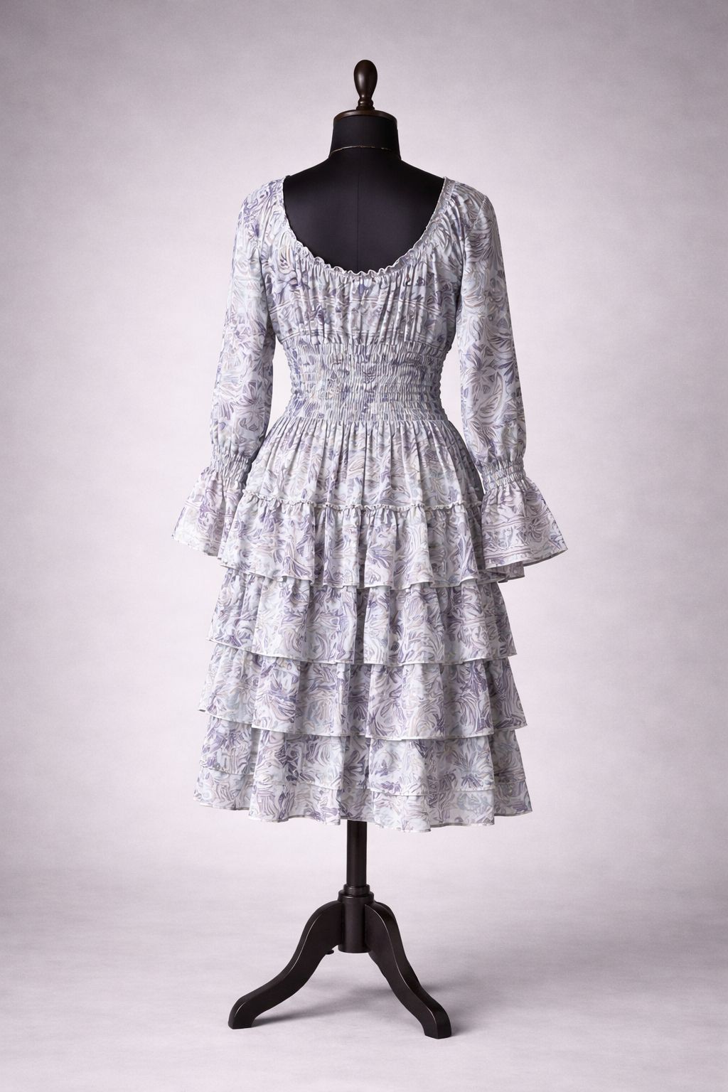 Blue Kasturi Tiered Dress