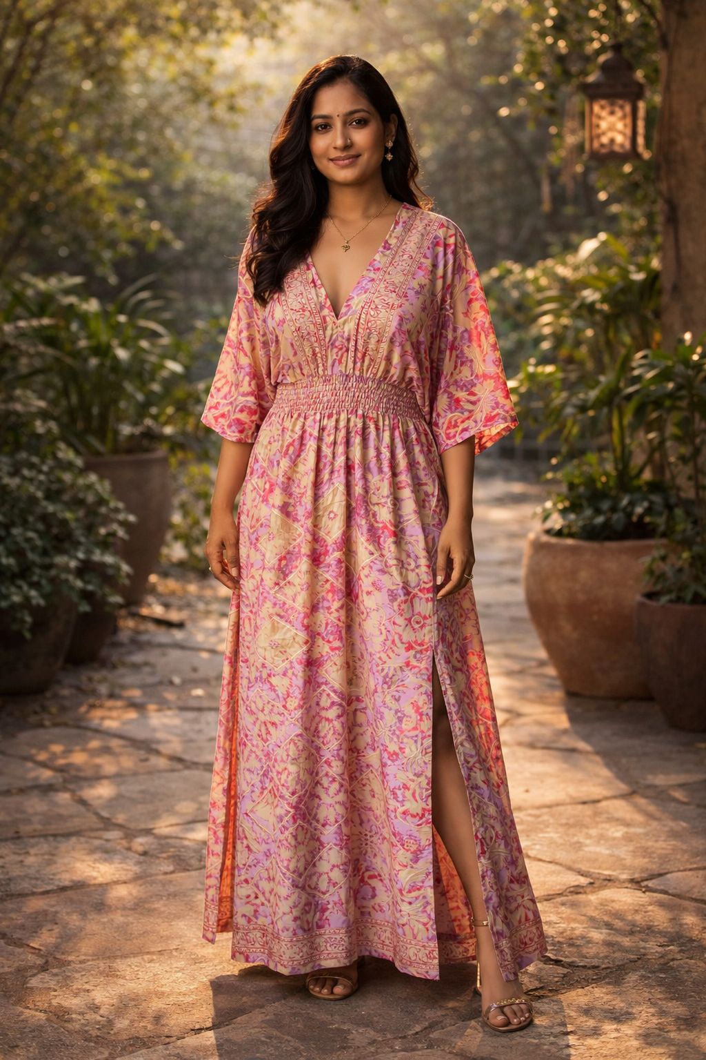Pink Kasturi Slit Dress