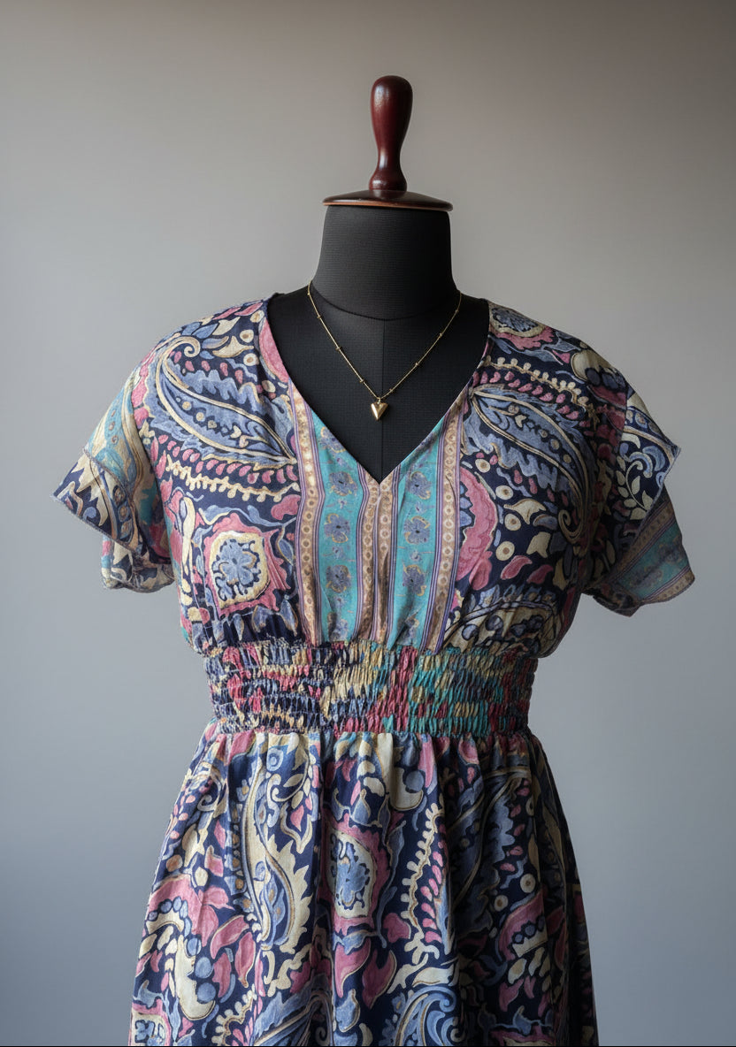 Tisca Silk Maxi Dress