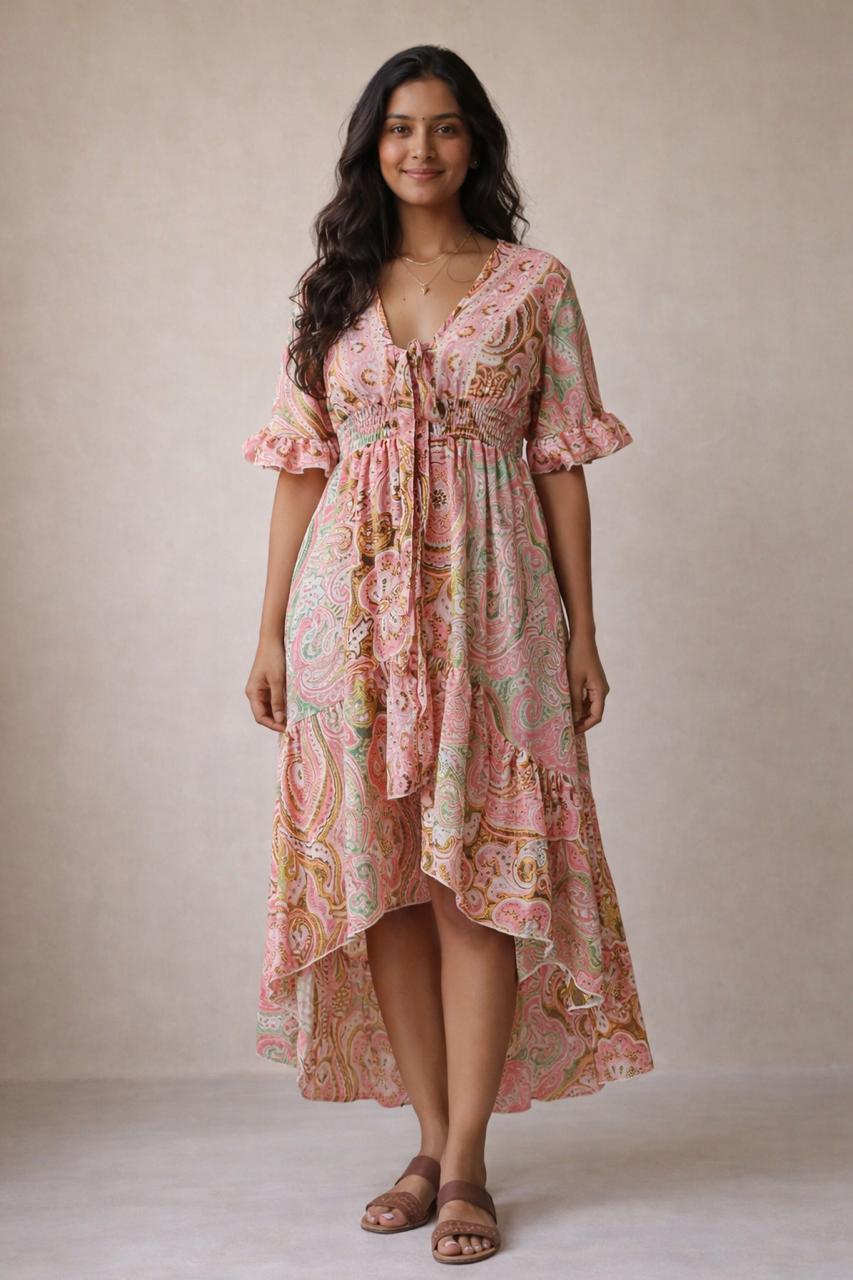 Jen Silk High-low Dress