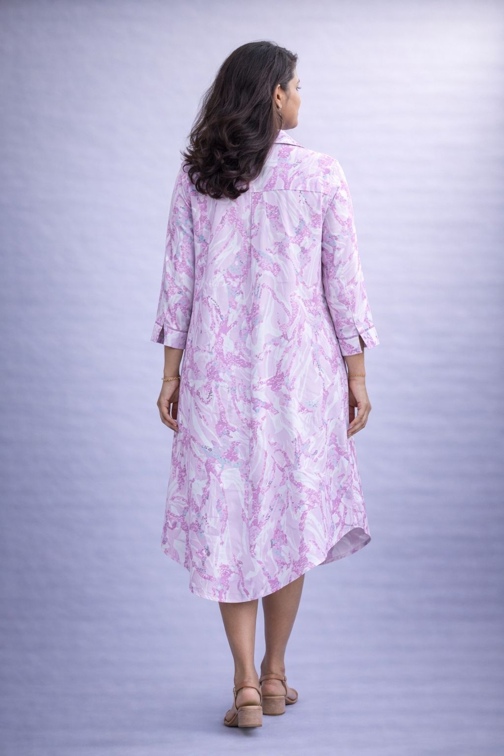 Pink Marble Shirt Dress