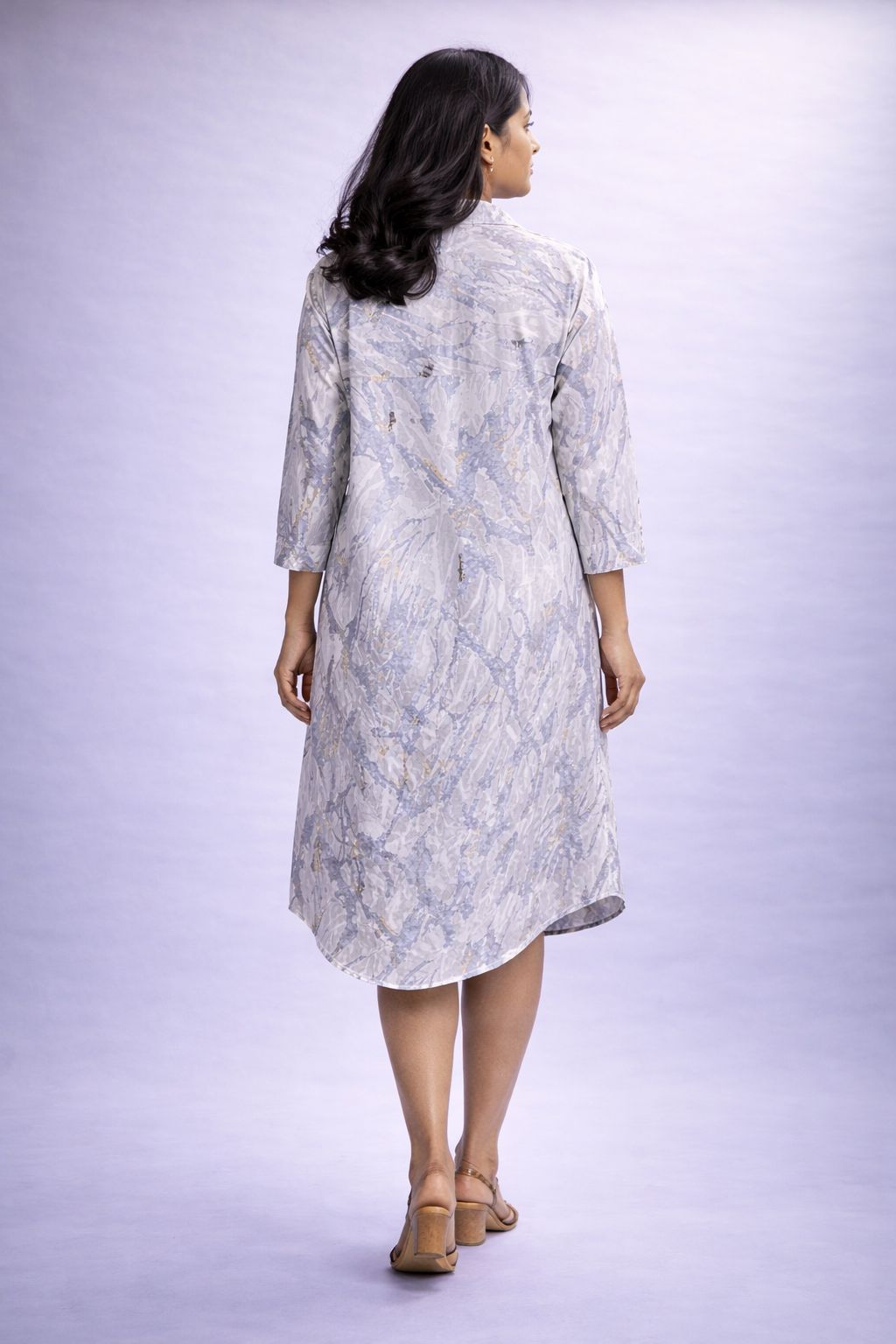 Grey Marble Shirt Dress