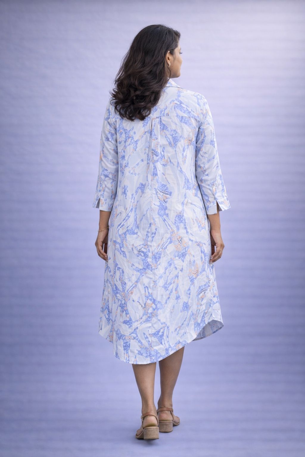 Blue Marble Shirt Dress