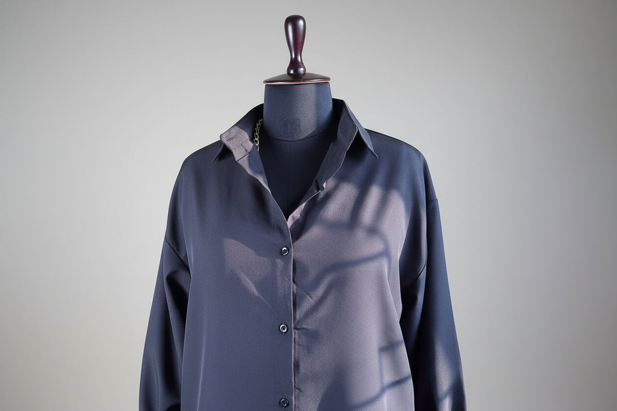 Black Solid Shirt Dress