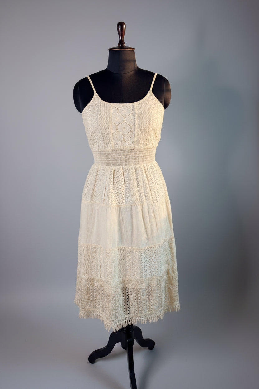 Creme Lace Strap Dress