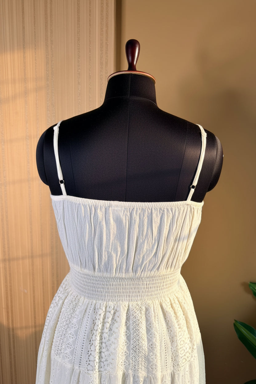 Creme Lace Strap Dress